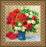 Вышивка ЛЦ-066 Маки и гортензия