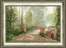 Вышивка 00-006 Мост в старом парке